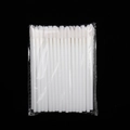 Pack of disposable white hollow stem lip brushes with soft fiber brush heads - White (50 pcs/pack)