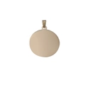 Customizable round titanium steel dog tag pendant in polished gold finish - 35*1.8mm / Gold Round (Outer Hole)