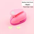 Pink heart-shaped paper puncher with 1.5cm cutout size for kids DIY crafting projects - Medium Heart