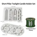 Silikonform-Set für DIY Weihnachts-Kerzenständer aus Harz mit Maßangaben - Nr.3 Platte + Runder Boden Set