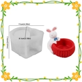 Silicone rabbit candle cup mold for Easter DIY crafts and small flower pot ornaments - Rabbit with Woven Basket