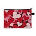 Neceser plegable con estampado de corazones y cremallera negra para San Valentín - Patrón 4