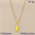 Collana in acciaio al titanio con ciondolo peperoncino giallo, catena 45cm e dettagli - Piccolo Peperoncino Giallo (KN292082-Z)