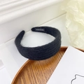 Retro black plush braided headband for women in a wide-brimmed handmade design - Knitted Wide Brim Style / 8# Black