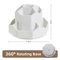 White large capacity rotating desk organizer with multi-compartments for stationery - Rotating Style / Gray