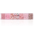 Scatola da 7 scomparti di ghiaia di cristallo rosa assortita per nail art e fai da te - Rosa