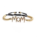 Pulsera dorada ajustable MOM con piedras de circonita de colores para mujer sofisticada - Cuerda negra con cuentas de cobre / Oro/Cuerda Negra
