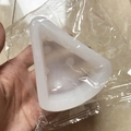 Translucent white silicone cheese block mold in a triangle shape for mousse and cake - 6211-transparent