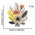 Detail view of flower embroidery patch showing dimensions 7.1cm by 6cm and stitching texture - Plant Flower Patch 1#