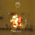 Luminous Santa Claus suction cup window light, dimensions 19cm by 16.5cm for Christmas - Small Santa Delivering Gifts