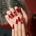 JP1290-Red White Snowflake Coffin