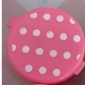 Mini portable pink sauce bottle for bento with white polka dots plastic squeeze dispenser - Striped Dot Single / Pink Polka Dot