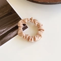 Elegant champagne gold silk scrunchie with metallic glitter and satin texture - Small / Light Pink