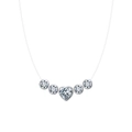 Elegant S925 sterling silver heart-cut zircon necklace with invisible chain - Lzn30-p