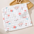 Soft A-grade cotton gauze baby face towel with strawberry print in 30x30cm size - Strawberry