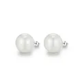 Elegante S925 sterling zilveren oorknopjes met hoogwaardige witte ronde parels - S925 Sterling Zilver-8MM