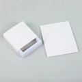 White sliding PE film jewelry packaging box with matching paper card holder - White Cardboard Box; 7*7*2