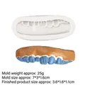 Silikonform für realistische Zahnmodelle Größe 7x3x1,6cm für DIY Backen und Deko - Zahn-Stil (Grau)