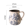 Nordische Keramikvase mit Rissglasur, blauem Blumenmuster und 16cm Höhenmaßangabe - 701 Blau und Weiß Eis Riss Wasserkocher Vase