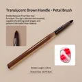 Pinceau nail art pétale avec manche marron transparent pour peinture florale détaillée - N° 151 (Pinceau Pétale)