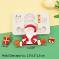 Santa Claus and gift box silicone mold for Christmas cake toppers and chocolate crafts - 1# 17-224 Grey