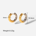 Minimalist 18k gold plated stainless steel 4mm hoop earrings in bicolor design - 4x12mm / Gold and Silver Two-tone