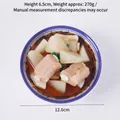 Modelo realista de sopa china de rábano y costilla en tazón de cerámica blanca y azul - Melón de Invierno y Costillas de Cerdo