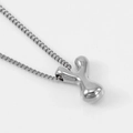 Polished silver bubble Y-letter pendant necklace with glossy metallic finish on white - Steel Letter Y