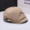 Khaki Schiebermütze aus Baumwoll-Canvas mit Vintage-Aufnäher für lässigen Streetwear-Stil - Verstellbar / 1973 Schiebermütze-Beige
