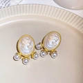 4# 925 Sterling Silver Earring Post - White Cameo Relief