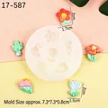 Moule en silicone marguerite et cactus pour résine et gâteaux avec diverses formes florales - 2# Formes végétales mixtes / Transparent