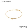 Bracciale rigido dorato minimalista con ciondolo a X e struttura regolabile - Stile Simbolo X Oro (CZ33524D0W0)