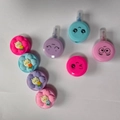 Pastel cartoon stackable highlighters in pink and blue featuring cute floral lids - Bulk Packaging / New Flower Object