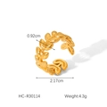 Details zur goldenen Blattrring-Größe mit 0,92 cm Breite und 4,3 g Gewichtsangaben - Olivenblattförmiger Stil (HC-R30114)