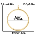 Golden stainless steel round locket pendant with size chart and weight measurements - Inner Diameter 45mm - Cavity Thickness 3.5mm / Gold
