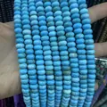 Strands of turquoise blue-green rondelle gemstone beads for DIY jewelry making - 5*8mm (approx. 73 pcs/strand) / Turquoise