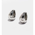 Silberne Tropfen-Ohrringe mit Sternschliff-Zirkonia und polierter Oberfläche für Damen - Silber