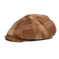 Classico berretto newsboy in velluto a coste a righe marroni da donna in stile retrò - Taglia unica / Marrone