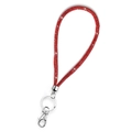Cordino da polso con strass rossi scintillanti e anello in metallo argento - Corto Rosso / Rosso