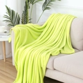 Soft fruit green flannel blanket draped on sofa for cozy home comfort decor - Fruit Green / 120x200cm