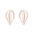 Minimalist rose gold stainless steel balloon stud earrings in high polish finish - Hot Air Balloon / Rose Gold