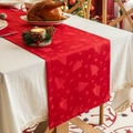 Camino de mesa rojo navideño con motivos de árboles y decoración de festiva - 35*182cm / Rojo