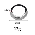 Portacoda con polsino metallico semicircolare argento ed elastico per capelli nero - Stretto Liscio / Argento