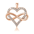 Elegant rose gold heart pendant with infinity symbol and sparkling cubic zirconia - Pendant Only (No Chain) / Rose Gold