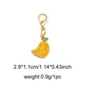 Banana shaped alloy enamel charm with golden lobster clasp for shoe and bag decoration - Banana (No. 2)