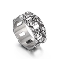 Gothic punk silver skull ring with hollow cutout and vintage oxidized finish for men - US 9 / Antique Silver Hollow Skull Style (KR103313)