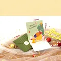 3D Pop-up Christmas card set with green envelope and seal sticker 110x110mm - Style C - Christmas Melody 3D Card
