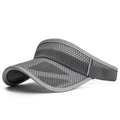 Dark grey sun visor hat with breathable mesh and long brim for summer outdoor sports - Adjustable / Dark Gray