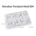 Translucent elk-shaped silicone mold for DIY resin earrings and pendants - Silicone / Elk Pendant Mold