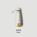 Cream white 6-rib compact folding umbrella with UPF50+ sun protection and 18cm diameter - Without Box / 6 Ribs / Off White